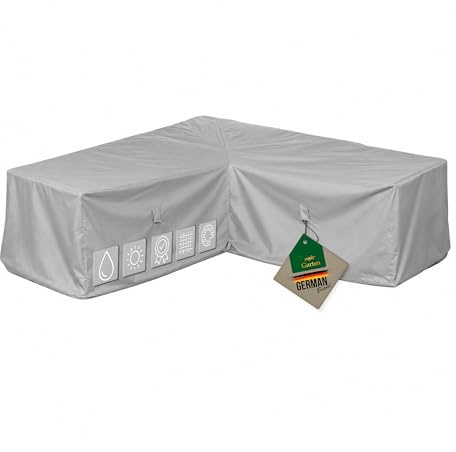 Mehr Garten Lounge Schutzhülle L-Form 225x225x80 cm, 600D Oxford | wasserdicht, UV-beständig, reißfest und winterfest – robuste Gartenmöbel Abdeckung mit Kordelzug für sicheren Halt