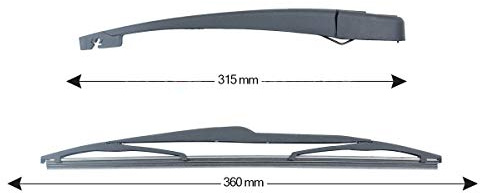 TopLight - Brazo y cepillo para limpiaparabrisas de 360 mm