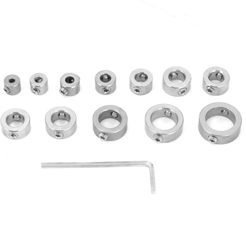 Fafeicy 12-teiliges Tiefenbohrer Set mit Edelstahl Bohrgrenzringen 3-16mm Bohrdurchmesser für präzise Bohrtiefenbegrenzung Bohrwerkzeug Bohrhilfe