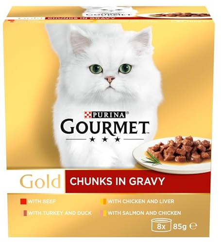 Gourmet Gold Chunks in Gravy Collection Cat Food, 8 x 85 g, 8-Count