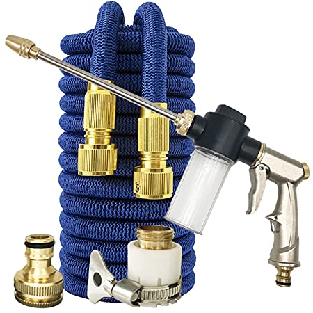 Yijian Erweiterbarer Gartenschlauch, Flexibler Schlauch für Autowäsche Stretchy Schlauchleitung (Color : Blue, Lengh : 25FT 7.5M Extended)