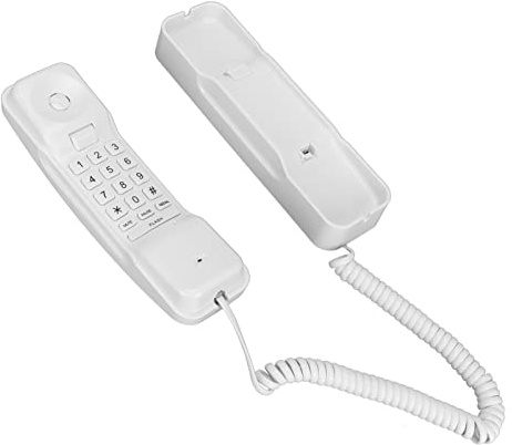 Goshyda Telefono con Filo, 1 Telefono Fisso con Montaggio a Parete, Adatto per Camere D'albergo per Famiglie, Volume a Suoneria Regolabile