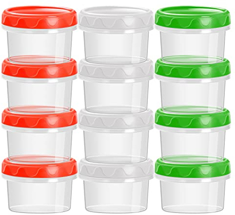 EONJOE 4oz Plastic Containers with Lids Reusable Dishwasher Freezer Safe Airtight,12-Pack