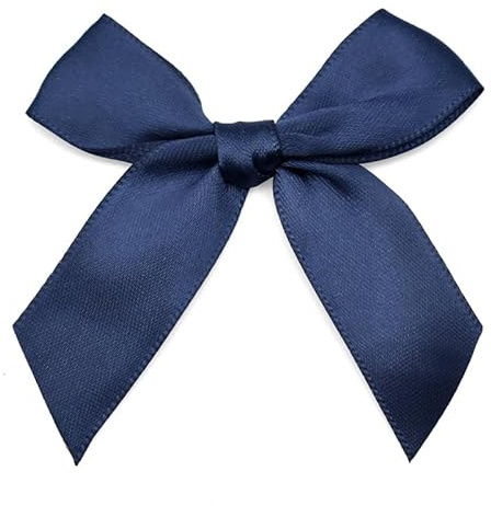 200 Stück Satinband Schleifen 7cm Mini Schleife Dekoration Klein Satinschleife Deko Schleifen Geschenkschleifen Basteln Schleifen für Hochzeit Dekoration Valentinstag Geschenkverpackung -Dunkelblau