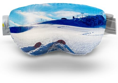 Two Horizons Ski Goggles Protective Cover | Protection Against Scratches | Funny Sayings | Ski Goggle Cover | Microfibre Cleaning Cloth | Ski Goggles Protective Cover Elastic | Ski Goggles Protection