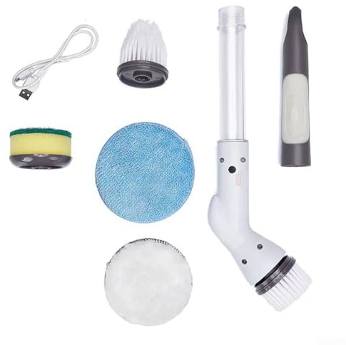 CWOQOCW Wireless Multifunctional Handheld Bathroom Electric Cleaning Brush for Tile Tub Kitchen Floor Bathroom Home (White)