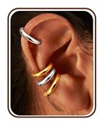KRFY Ear Cuff Für Damen Manschettenohrringe mit Clip Kleine Goldene Silber Knorpel Ohrmanschetten Nicht Piercing Vintage Dicke Runde Huggie Hypoallergen Fake Ohrklemme