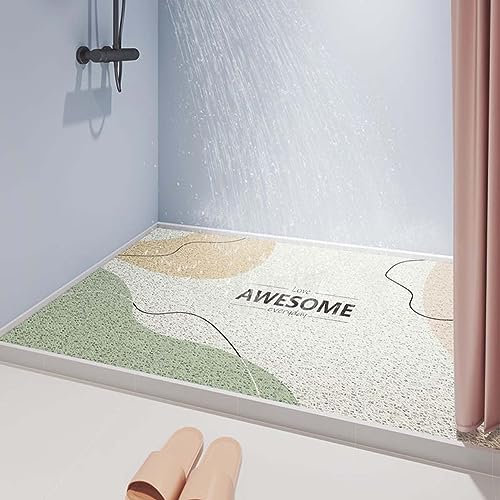 AYVADA Luffa-Duschmatte, rutschfeste Anti-Schimmel-Badezimmermatten für die Innendusche, große weiche Duschbodenmatte, schnell trocknende, maschinenwaschbare PVC-Badematten