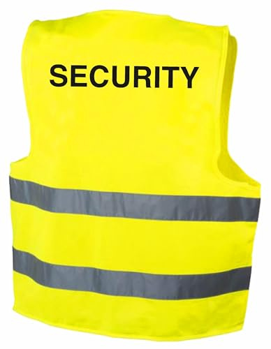Colorfamily Gilet Alta Visibilità Personalizzato Security - Pettorina con Nome o Logo per Sicurezza e Vigilanza - S/M, L/XL, XXL
