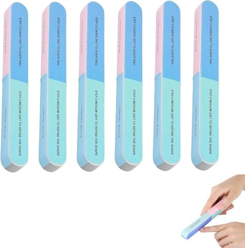 6 PCS Lima per Unghie e Buffer per Unghie Manicure Cosmetico, Lime Unghie Professionali Multifunzione Set di Lima Unghie a Doppia Faccia, Levigatura Lucidatura File Strumento per la Cura Delle Unghie