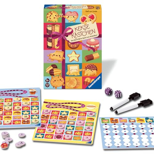 Ravensburger 24749 - Keksekästchen: Das Roll & Write Spiel zum Anbeißen für Familien, Erwachsene und Kinder ab 8 Jahren