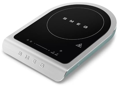 Smeg, Plaque de Cuisson à Induction Portable PIC01EGMEU, Programmes de Barbecue, Fonction de Friture et de Maintien au Chaud, 9 Niveaux de Puissance, Fonction Boost, Accessoires Inclus, 2100W, Vert