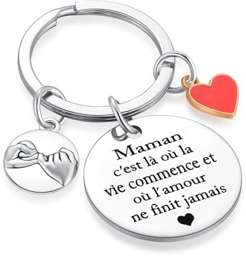 Porte-Clés Cadeau Maman - Fête des Mères, Anniversaire, Noël - Original et Personnalisé pour Jeune Maman