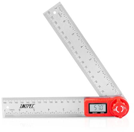 UNIPEC Digital Angle Finder Protractor, Angle Finder Ruler,Stainless steel 7inch 200mm 7inch/200mm, Angle Measuring Tool for Woodworking,Carpenter,Construction,DIY Measurement (Stainless Steel)