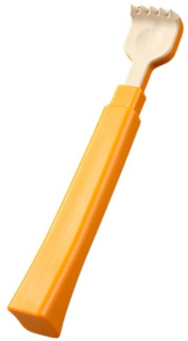 Rascador de Espalda Manual Naranja de Goma Suave Portátil | Mango Largo Retráctil, Operación Manual, para Personas Mayores, Herramienta Corporal de Uso Cómodo