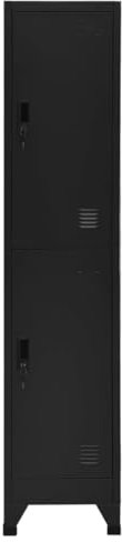 HEFZGDB Schließfachschrank Schwarz 38x45x180 cm Stahl Wohnzimmerschrank Buffetschrank Apothekerschrank Küche Büroschrank für Schlafzimmer Wohnbereich Abstellraum Küche