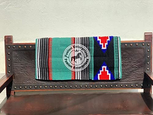 EQUIEMPRESS Sattelunterlage Western Ranch/Westernsatteldecke aus Neuseelandwolle, Top Wool Pad Sensor Flex (Anpassung möglich) A-199 (34 x 40)