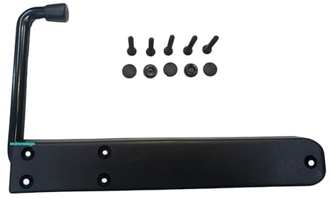 Arrêt persien piémont 5 pièces noir | Butoir universel ABS avec bras extensible | Ressort en acier inoxydable | Réversible droit/gauche | vis et bouchons inclus | Résistant | Montage extérieur | FP14