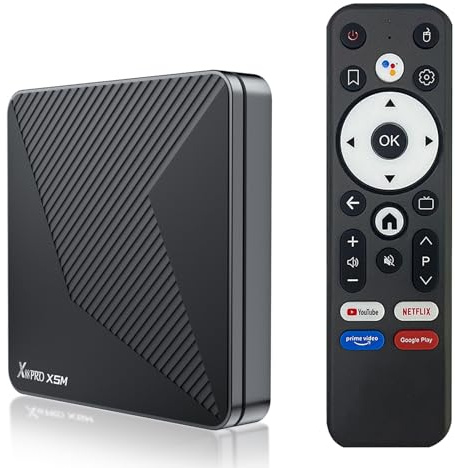 Android TV Box,X5M Smart TV Box Android 14.0 2GB RAM 16GB ROM S905X5M 2.0GHz 64-bit Quad-Core Cortex-A55 Mali-G310 GPU Support 2.4/5.0GHz WIFI6 BT5.0 8K HDR10+ 1000M Ethernet HDMI 2.1 H.265