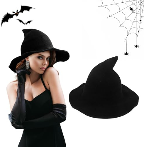 Himissy Hexenhut Erwachsene, Hexenhut Damen Halloween, Hexen Hut, Witch Hat, Hexen Hut Frauen, Halloween Party Gastgeschenke, Festival Verkleidung Kostüm Zubehör für Karneval Cosplay