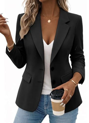 Mina Self Business Casual Outfits for Women 2026 Black Blazer Thanksgiving Work Office Professional Womens Suit Jacket Clothing Clothes Interview Attire Corporate Outfit Women's Blazers Jackets