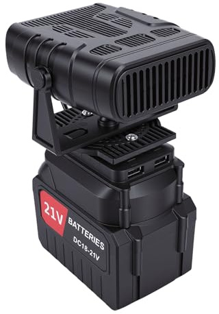 Sxhlseller Stufetta Portatile a Batteria con 2 Batterie Ricaricabili da 3,9 Ah, 2 Livelli di e Ventola Silenziosa da 30 DB per Campeggio, Tende, Uffici o Studi (Spina europea)