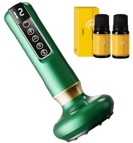 Massaggiatore Anti Cellulite, Massaggiatore Elettrico a Coppettazione, Massaggiatore Anticellulite per Gambe/Addome/Mani, 12 Livelli Aspirazione Calore, Dispositivo Rassodante Anticellulite (green)