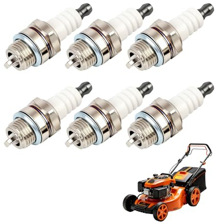6 Stück Zündkerzen L7T Kompatibel mit BPMR7A,B6HS,J19LM,CJ8,Ersatzteile für Motorsägen,Zündkerzen für Rasenmäher,Gartengeräte,Hitzebeständig Effizient,Zündkerzen für 2-Takt-Motoren