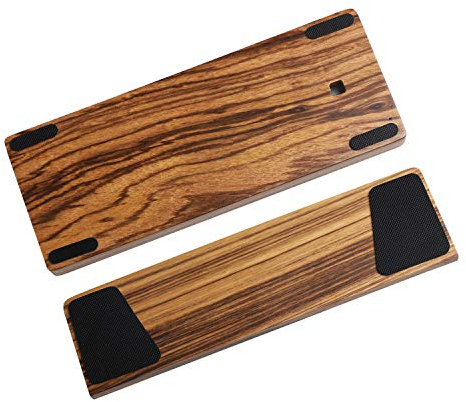 NPKC GH60 Solid Wooden Case Wrist Rest for 60% Mini Mechanical Gaming Keyboard Compatible Poker2 Pok3r Faceu 60 (Zebra Wood)
