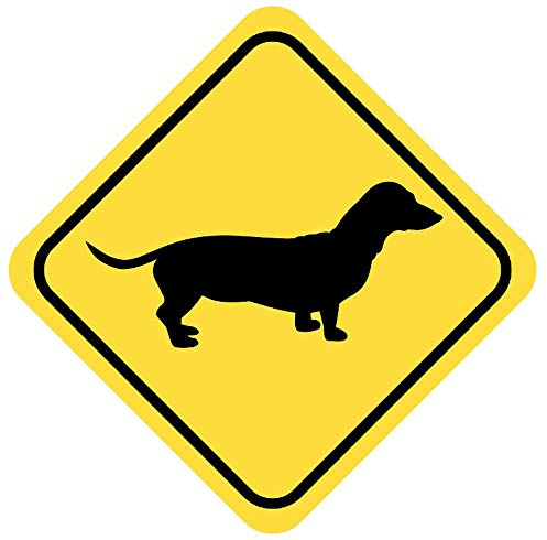 Samunshi® Dackel Warnschild Warndreieck Aufkleber Achtung Vorsicht Hund - 25x25cm mehrfarbig
