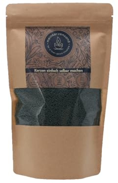 KERZENSAND Wachsgranulat 400g inkl. 3 Dochte - Palmwachs Kerzengranulat - universal einsetzbar - kreativ - vielseitig - dekorativ - Farbe: Tannengrün