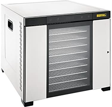 Buffalo 10 Tray Stainless Steel Food Dehydrator - Digital Control Panel, Up to 24hr Timer, Viewing Window CS950