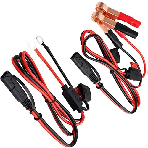 RUNCCI-YUN Connettori Sae，Cavo di prolunga da Sae ，Batteria coccodrillo a coccodrillo Clip a SAE Cavo di connessione 1m Cavo di scollegamento rapido SAE a batteria 2 pin