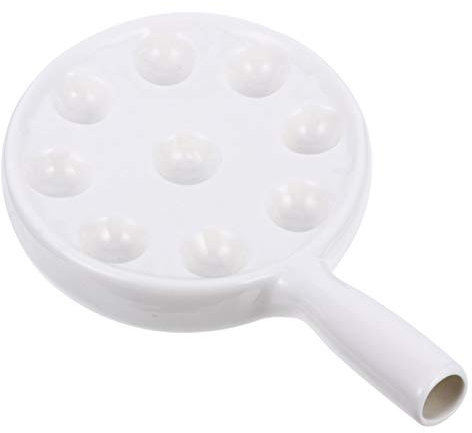 Cabilock 1 Pc Assiette D'escargot Escargot Escargot Plaque Lèchefrite Pour Four Poêle à Huîtres à Griller Assiette De Champignons Escargot Plat Blanche Petits Outils Fruit De Mer Céramique