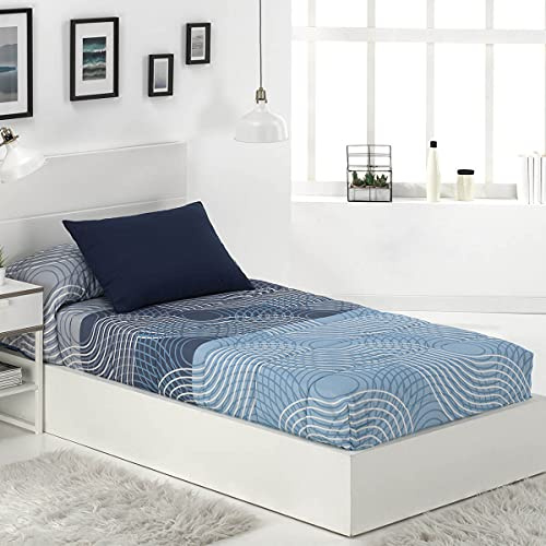 Lanovenanube Edredón Ajustable Lia Azul Cama 90 Invierno 250 g/m²