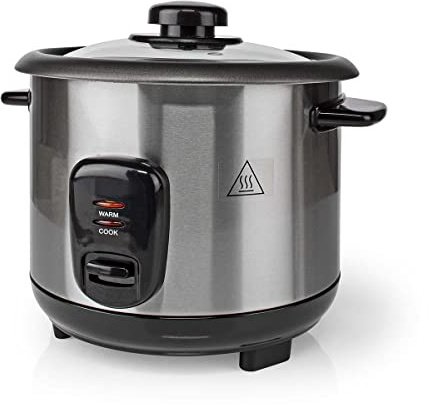 Ex-Pro 1L Rice Cooker with Keep-Warm Function & Boil Dry Protection, 400W, for 1-4 People, Quick Preparation Without Burning, Non-Stick Coating, Stainless Steel