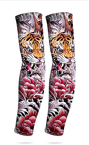 GIVBRO Fake Tattoo Ärmel Arm Cover Temporäre Fake Slip On Sun Block Sleeve for Men Women Outdoor Activity Clothing Accessories (#A)