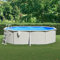 Tidyard Piscina,Fuori Terra,con Scaletta,in Acciaio,PVC,Blu e Bianco,490x360x120 cm,Piscina Fuori Terra da Giardino,Paio,Terrazzo,Piscina Fuori Terra Rigida,Piscina con Scaletta