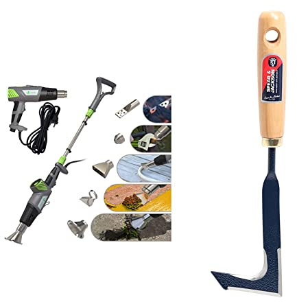 VOUNOT Désherbeur Electrique Pistolet 2000W avec Cordon et 5 Buses Brûleur électrique de mauvaises herbes Allume & Spear & Jackson 50047 Couteau désherbeur à Dalles Acier Affûté