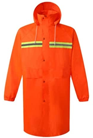 RUTAVM Warnweste Reflektorweste Regenfisch reflektierender Anzug, Oxford Stoffsicherheit Jacke Fluoreszenz Orange wasserdicht reflektiert Sicherheitsweste (Blue : Orange, Size : XX-Large)