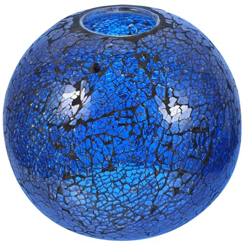 DOITOOL Retro Globe Lampshade 5.91X5.91X5.31 Inch Stained Glass Lamp Shade Cover for Wall Light E26 E27 and Desk Lamp Vintage Indoor Lighting