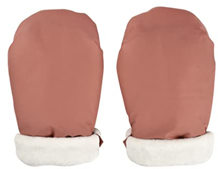 Béaba Stroller Mittens/Gloves/Hand Protectors, Rain/Snow Protection, Zip Fasteners, Ultra Warm, Soft, Fleece-Lined, Windproof, Waterproof, Breathable, Terracotta