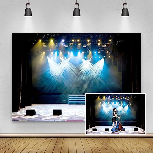 Renaiss 2.2x1.5m Bühne Spotlight Hintergrund Musik Show Konzert Live Vinyl Fotografie Hintergrund Geburtstag Party Dekor Kinder Erwachsene Vlogger Portrait Shooting Foto Video Requisiten
