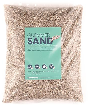 Guemmer Sand 5kg - Aquarienkies, Aquariensand - Verschiedene Körnungen und Farben - Made in Germany - (2-3 mm, Natur)