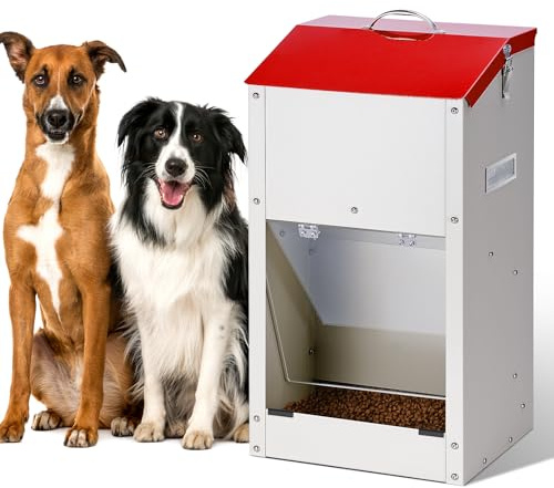 Mangiatoia per Cani, Mangiatoia Automatica per Di Grossa Taglia, Capacità di 11 Kg Distributore di Cibo per Cani di Grossa Taglia, Mangiatoia a Gravità per Animali Domestici All'Aperto