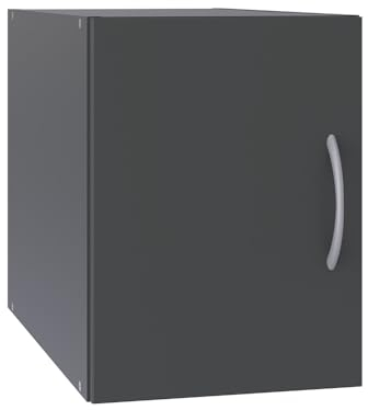Lomadox Aufsatzschrank Stauraumschrank Graphit, B/H/T ca. 40/40/40 cm