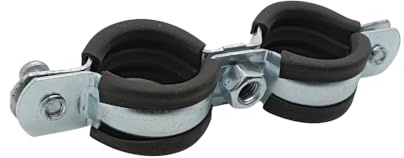 10x 25-30mm 3/4 Doppel-Schraubrohrschellen Stahl Verzinkt Rohrschellen Schalldammende