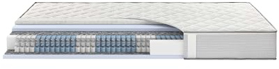 Schwarzwaldmarie Anna – 7-Zonen-Taschenfederkern Matratze mit 1000 Federn, Wendefunktion und sanfter Viscoauflage (Größe: 90 x 200 cm; Härtegrad: Mittelfest/Fest (H3/H4))