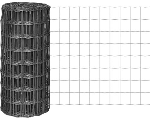 Tino Tech Eurozaun Clôture de jardin en acier - 25 x 0,8 m - Gris - Brise-vue - Clôture décorative - Clôture sauvage - Clôture en métal - Pour jardin - Résistante aux UV et aux intempéries