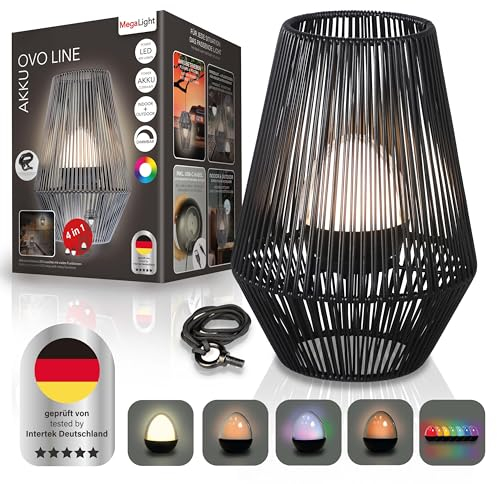 MegaLight LED Hängelampe | Hängeleuchte | Schlaffreundliches Licht | AKKU Lampe | Kabellos nutzbar | 1800K-3000K+RGB | Indoor & Outdoor | IP54 & SPRITZWASSERGESCHÜTZT | OVO Line